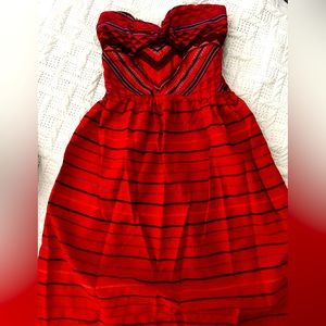 Strapless red/orange dress